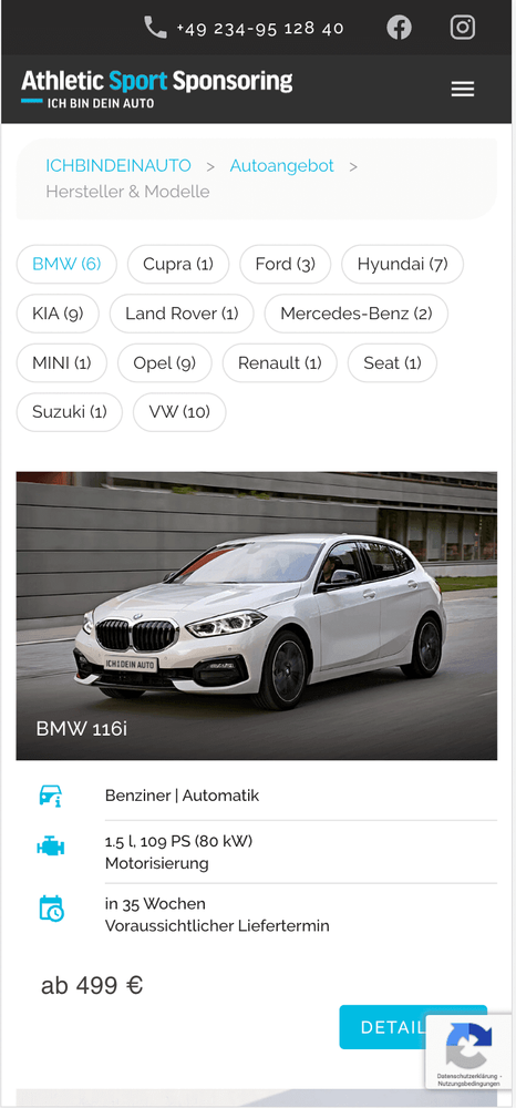 ICH BIN DEIN AUTO Mobile View der SERP