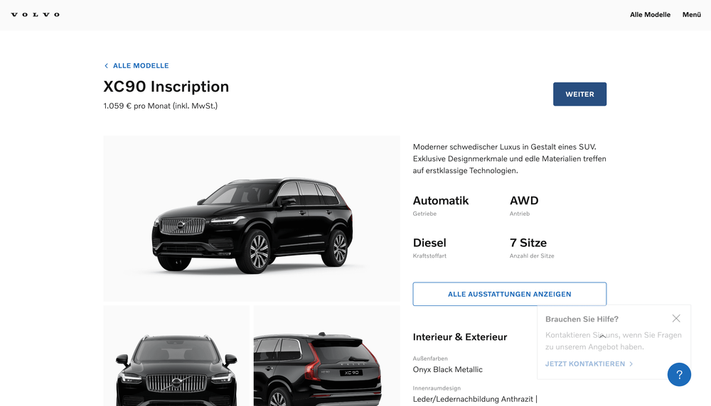 Care by Volvo Auto Abo Desktop View der SERP