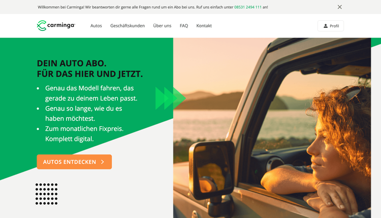 Foto von der Carminga Homepage