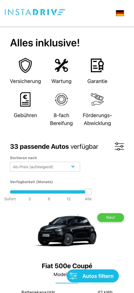 INSTADRIVE Mobile View der SERP