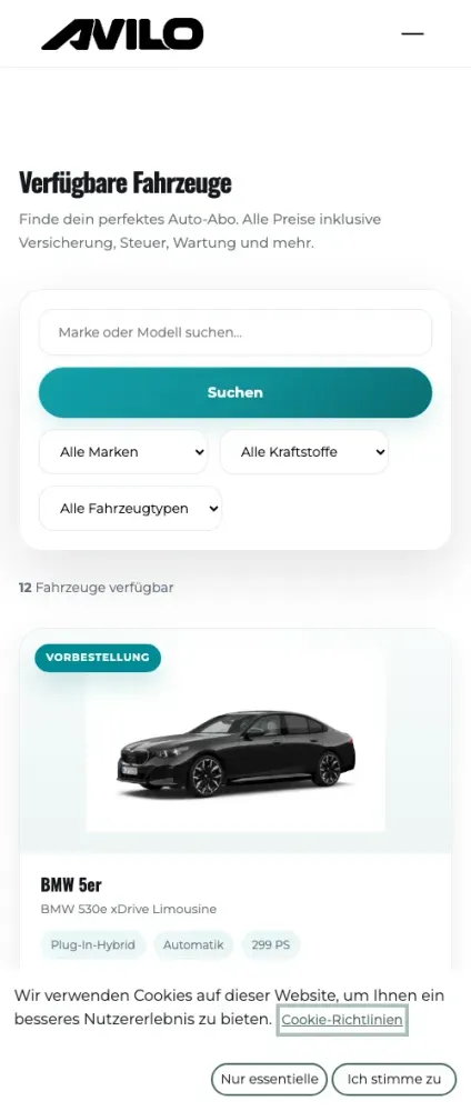 AVILO Mobile View der SERP