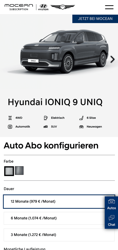 MOCEAN Mobile View der PDP