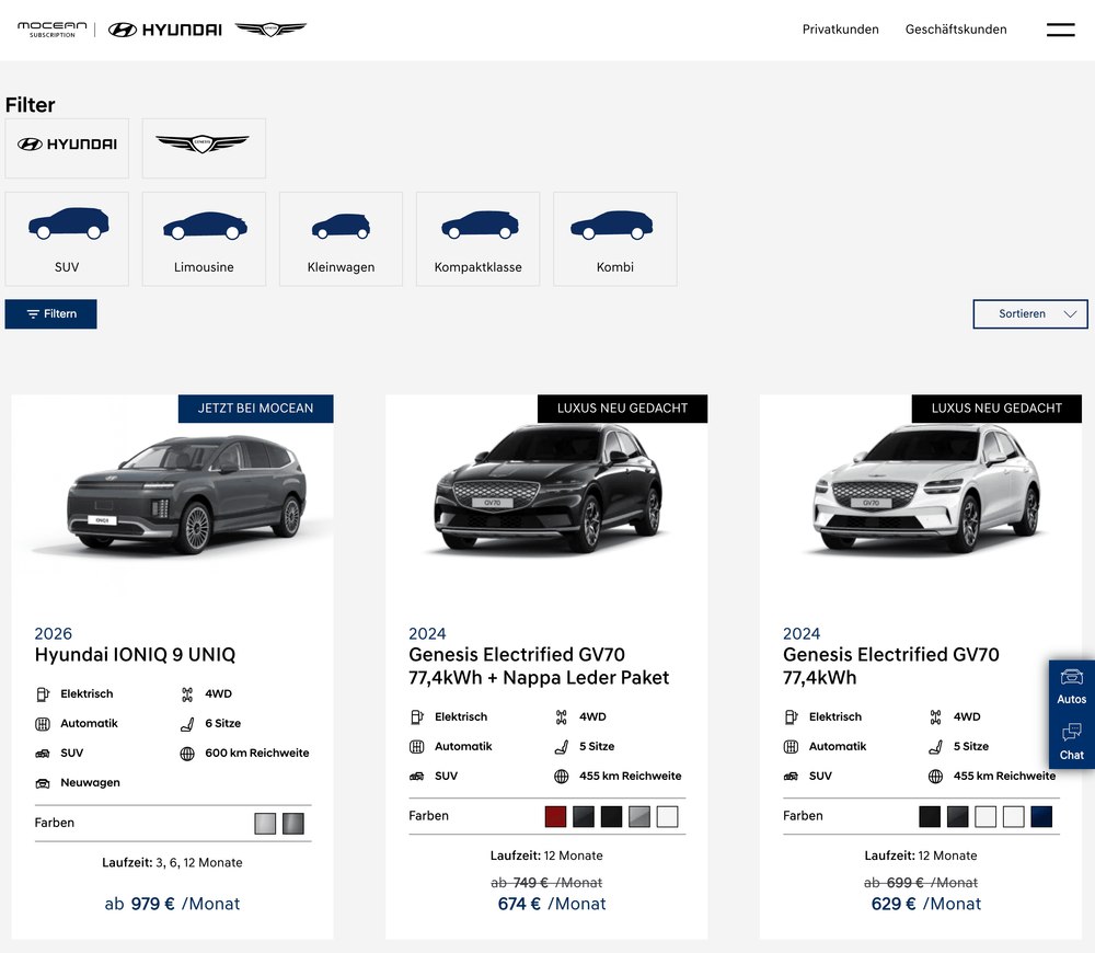 MOCEAN Desktop View der SERP