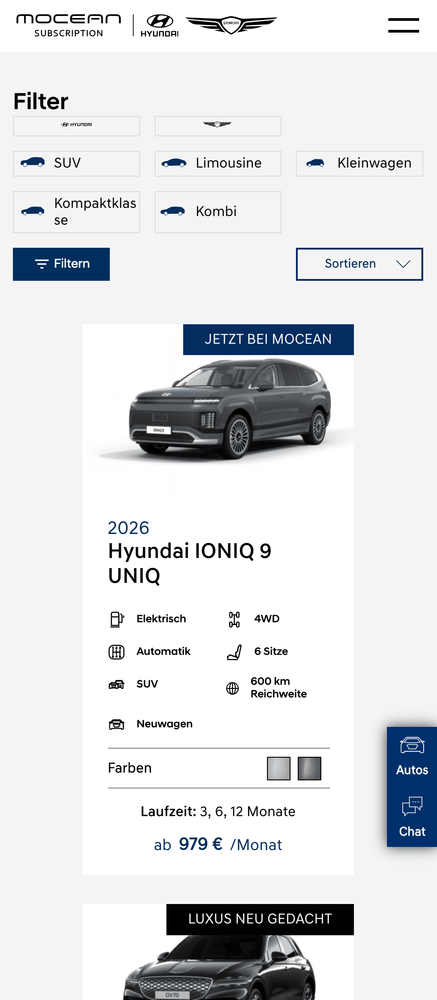 MOCEAN Mobile View der SERP