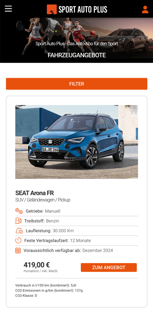 Sport Auto Plus Mobile View der SERP